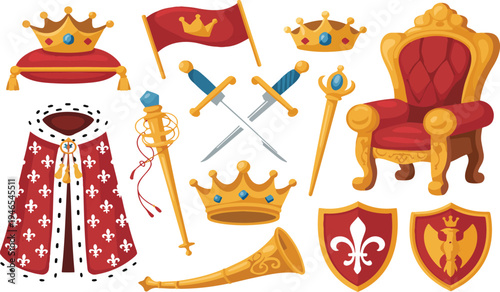 Kids Jumping on Trampoline Vector Set with Children Playing on Bounce Equipment Isolated Cartoon Collection