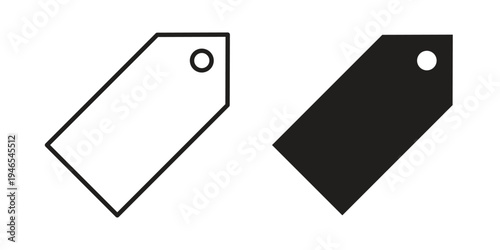 Tags icon vector isolated on white background. Simple icon set.