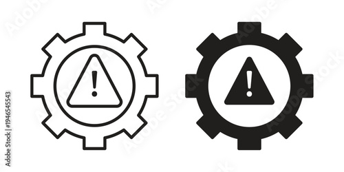 Technical warning icon vector isolated on white background. Simple icon set.