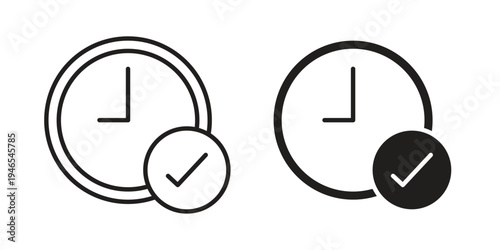 Time check icon vector isolated on white background. Simple icon set.