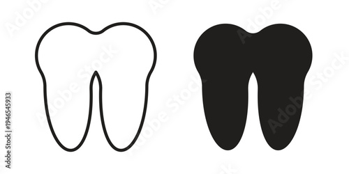 Tooth icon vector isolated on white background. Simple icon set.