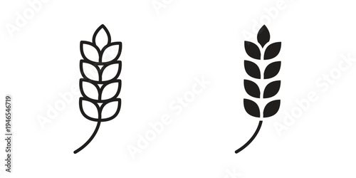 Wheat icon vector isolated on white background. Simple icon set.