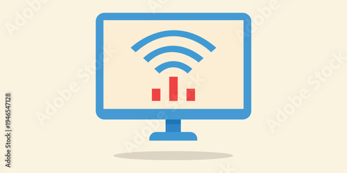 Connected Display: A modern display showcases a stable wireless signal, symbolizing seamless connectivity and data transmission.