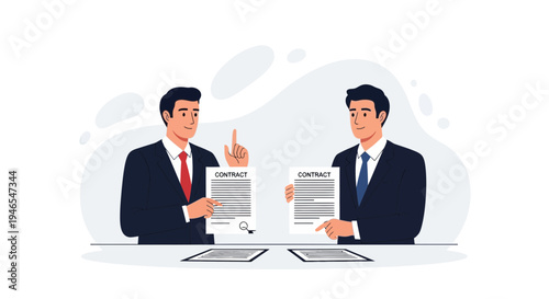Businessmen signing contract, agreement, partnership, deal, handshake concept
