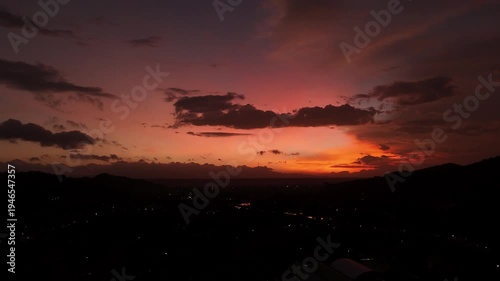 sunset over the city