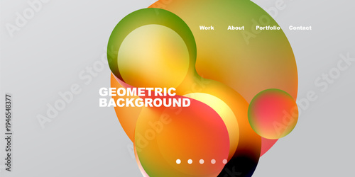 Abstract shapes, vibrant colors, gradient design. Modern website header or background element. Minimalist aesthetic, clean presentation.