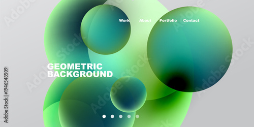 Abstract geometric shapes, vibrant colors, gradients. Modern design elements suggest website header or presentation backdrop. Minimalist aesthetic.