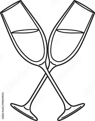 Two elegant wine glasses clinking together in a celebratory toast gesture