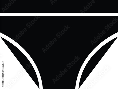 Black vector silhouette of a classic panty featuring a clean, symmetrical design.