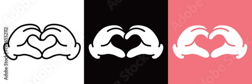 ハートのハンドサインアイコン