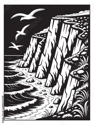 Nature monochrome coloring pages for adults and teens.