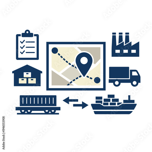 Comprehensive Logistics and Transportation Icons