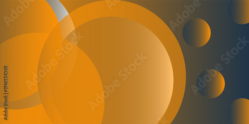 Orange and Blue Gradient Abstract Background with Overlapping Circles. image