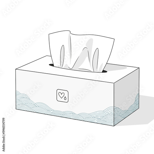 Simple illustration of a tissue box.