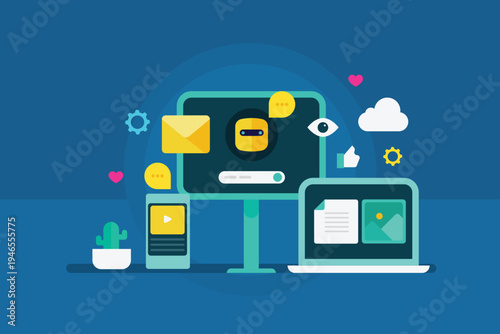 AI intelligent content generation assistant, transform user prompt into professional marketing material, optimize for digital devices.