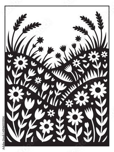 Nature monochrome coloring pages for adults and teens.