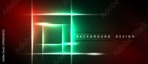 Abstract neon squares, vibrant gradients, dark background. Modern design element for digital projects, presentations.