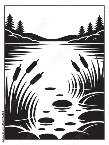 Nature monochrome coloring pages for adults and teens.