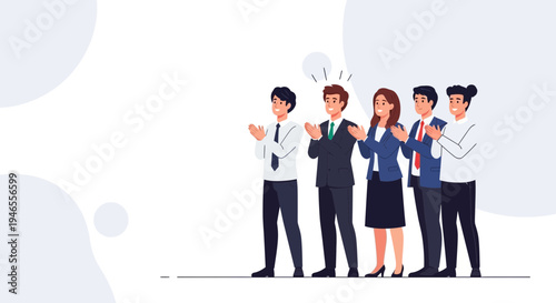 Diverse business team applauding, celebrating success, teamwork, and achievement