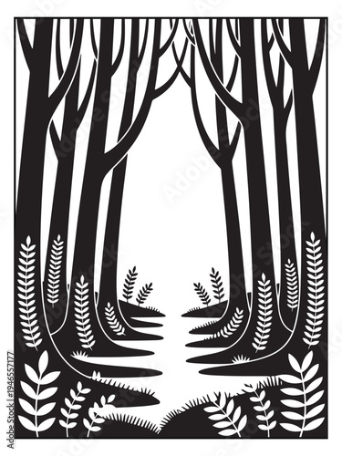 Nature monochrome coloring pages for adults and teens.
