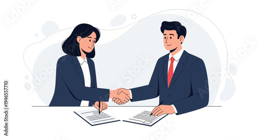 Business partners shaking hands over contract, agreement, successful deal, teamwork, partnership