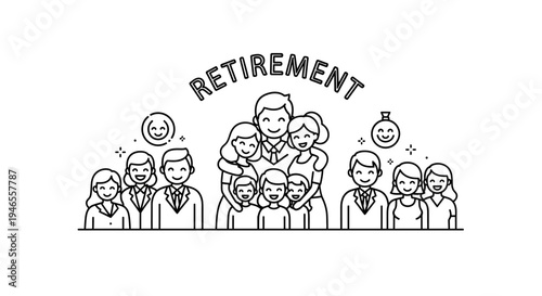 Happy Family Celebrating Retirement Together, Diverse Generations, Joyful Moments