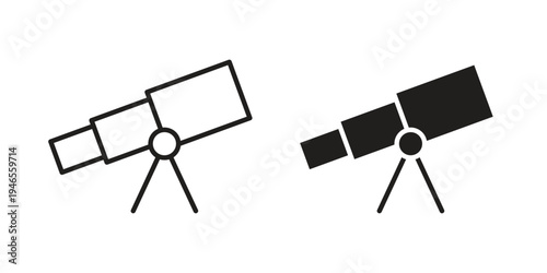 Telescope icon symbol design template. Vector 10 eps.