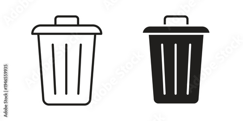 Trash Bin icon symbol design template. Vector 10 eps.