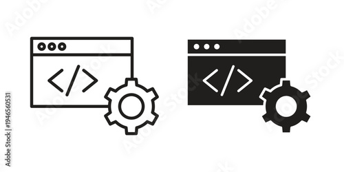 Web development icon symbol design template. Vector 10 eps.