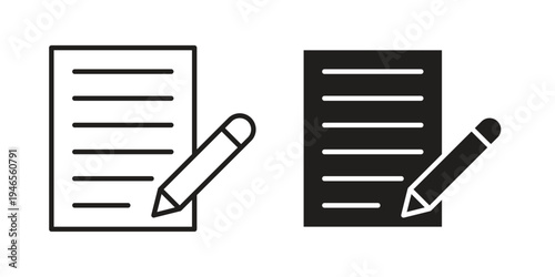 Writing icon symbol design template. Vector 10 eps.