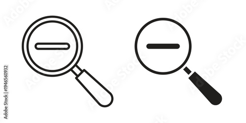 Zoom out icon symbol design template. Vector 10 eps.