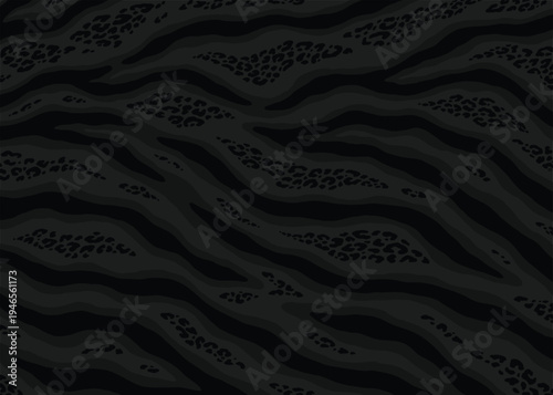 Abstract dark hybrid animal skin pattern design. Animal print vector illustration background. Wildlife fur skin design illustration for web, home decor, fashion, surface, graphic design