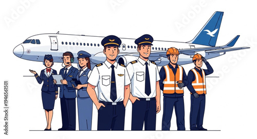 Airline Crew and Airport Staff.