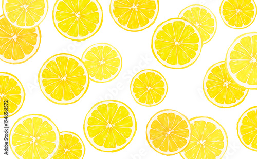 輪切りレモンの透過背景_横