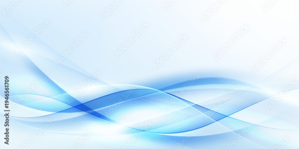 Naklejka premium Blue waves abstract background, modern design, vector illustration