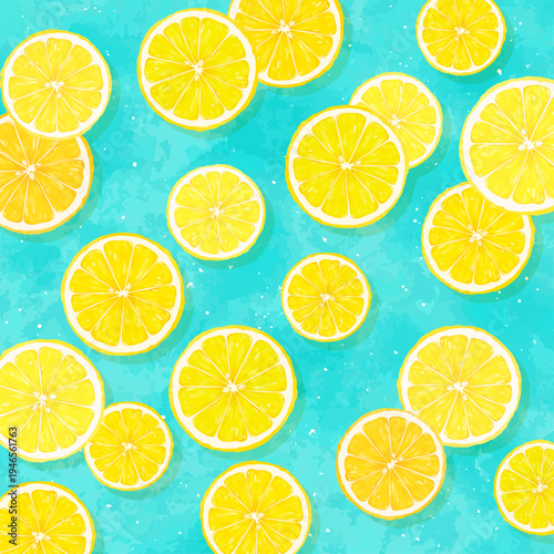 輪切りレモンの背景1_正方形