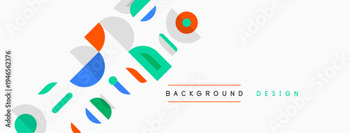 Abstract geometric shapes, vibrant colors, simple design. Background elements create modern visual texture. Clean aesthetic.