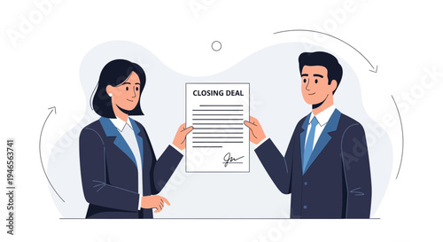 Business people closing a deal, signing contract, partnership agreement, handshake concept