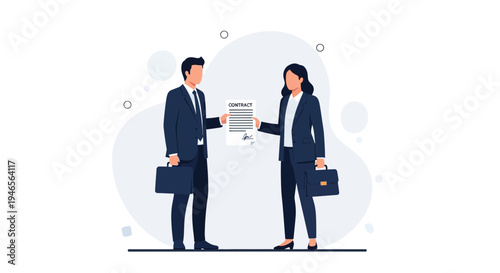 Business partners signing a contract, agreement, deal, partnership, legal document