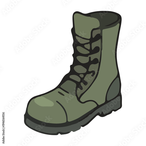 Military Combat Boot Illustration