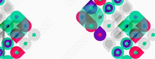 Abstract geometric shapes, vibrant colors, overlapping elements. Modern design, clean aesthetic, digital illustration. Minimalist composition, bright palette.