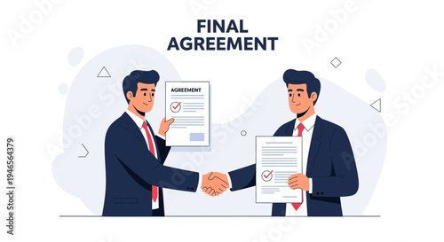 Businessmen Shaking Hands, Final Agreement, Partnership, Contract Signing
