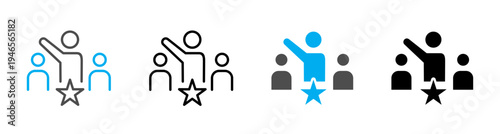 Leadership and Team Success Icon Vector Illustration