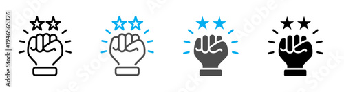 Powerful Motivation and Achievement Success Icon Vector Illustration