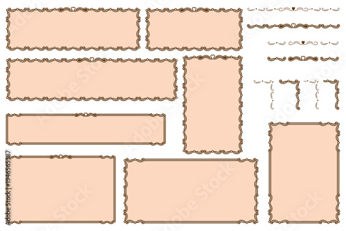 レトロなハートのフレーム素材セット