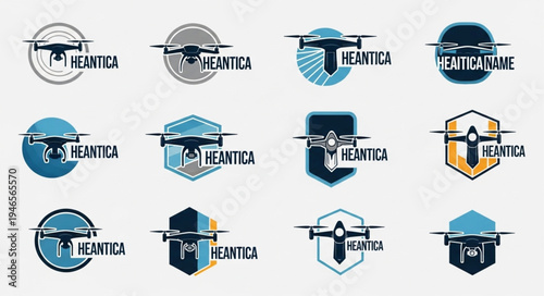 Collection of Drone Logos and Emblems.