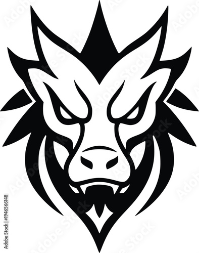 Tribal wolf head tattoo vector illustration