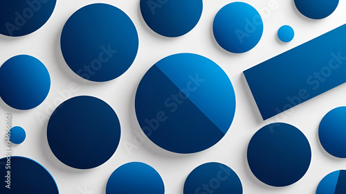 Deep blue layered circular shapes placed in top-left and bottom-right corners. Clean center for headlines or product visuals. For ad banners, email headers or promo visuals.