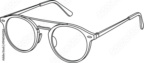 Vintage round frame glasses with temples and clear lenses for everyday wear