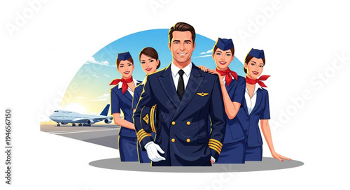 Airline Crew Flight Attendants Pilots.